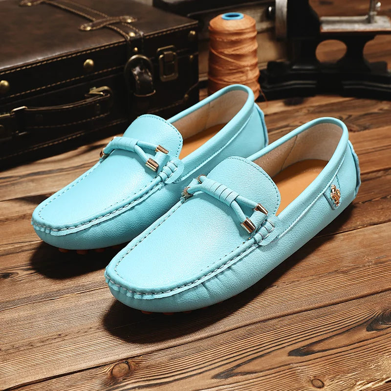 Summer Men’s Leather Slip-On Shoes – 2024 Classic Outdoor Comfort