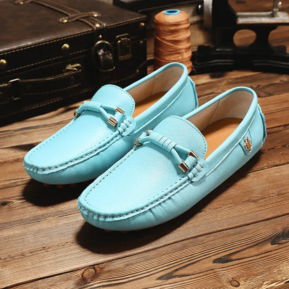 Summer Men’s Leather Slip-On Shoes – 2024 Classic Outdoor Comfort