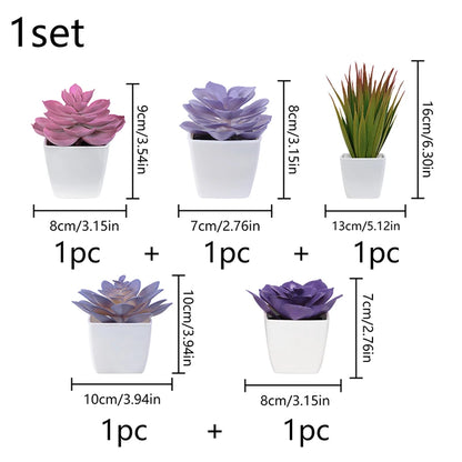 (1SET-5PCS) Simulated Succulent Potted Plant, Suitable for Decorating Home, Restaurant, Tabletop, Windowsill, Bookshelf