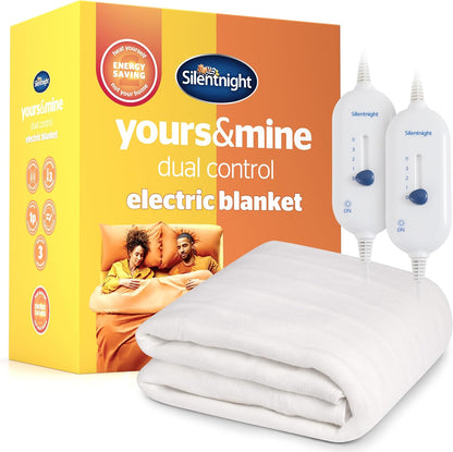 Comfort Control Electric Blanket Double - Heated Electric Underblanket with 3 Heat Settings, Fast Heat Up, Overheat Protection and Easy Fit Straps - Machine Washable - Double 135X120Cm