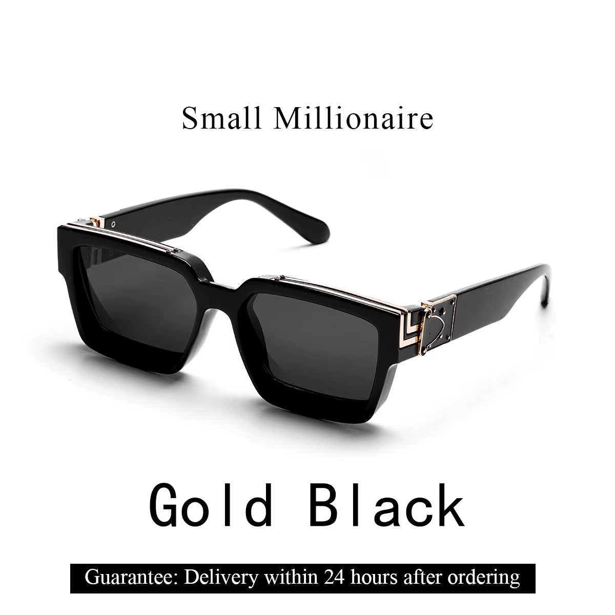 Ruiao Retro Black Millionaire Shades Luxury Sunglasses 2024 Designer Square Sunglasses for Men and Women