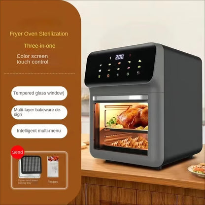 Large-Capacity Air Fryer | Multi-Functional Electric Oven with Visual Window | Household Cooking Appliance