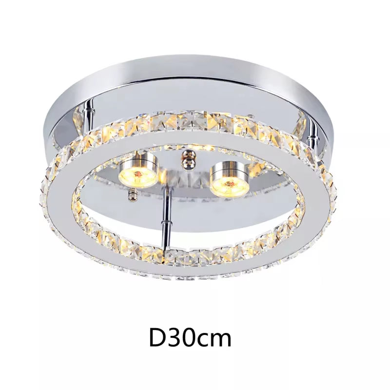 Luxury K9 Crystal Chandelier – Circle Ceiling Lamp for Bedroom, Kitchen, Dining Room