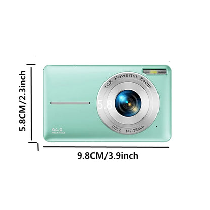 HD 1080P Digital Camera – Compact 44MP Camera with 2.4-Inch LCD Screen, 16X Zoom, and Rechargeable Battery