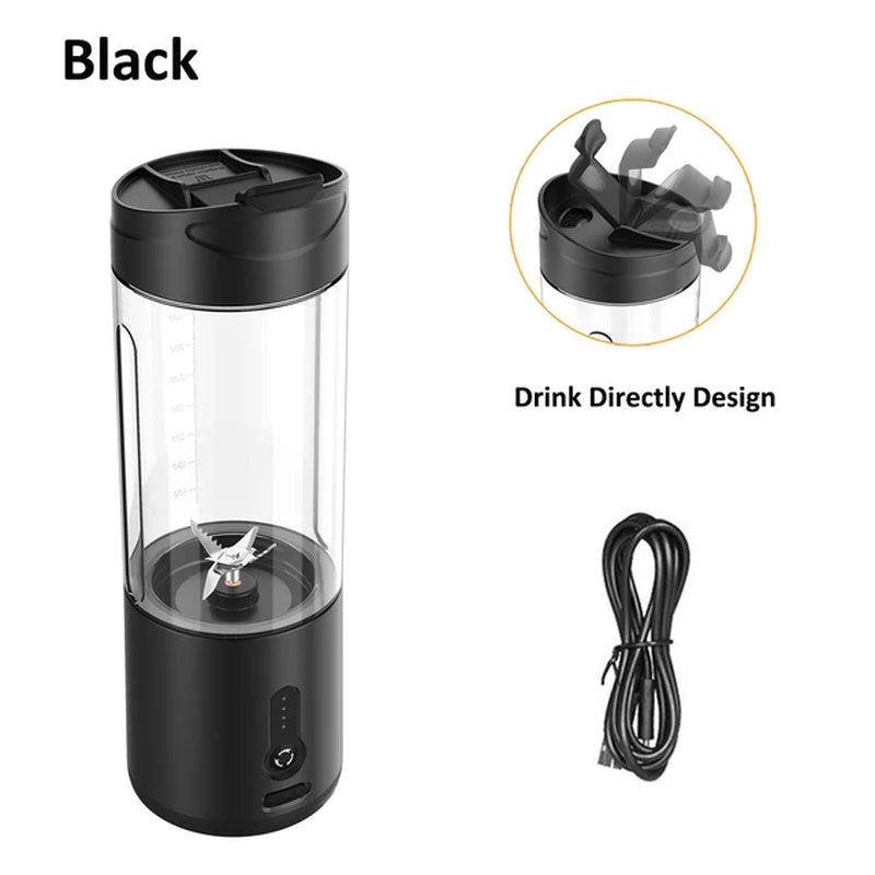 Mini Portable Blender Electric Fruit Juicer Smoothie Orange Fresh Juice Blender Multifunction Rechargeable Portable Bottle Mixer