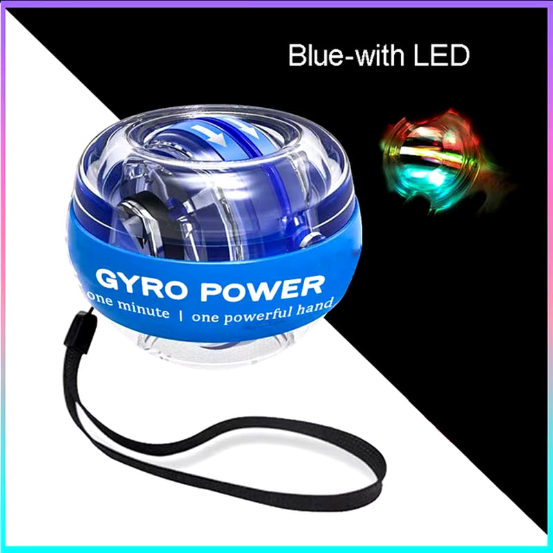 LED Gyroscopic Power Trainer Ball – Autostart Range Gyro Wrist Ball for Muscle Strength, Arm & Hand Fitness