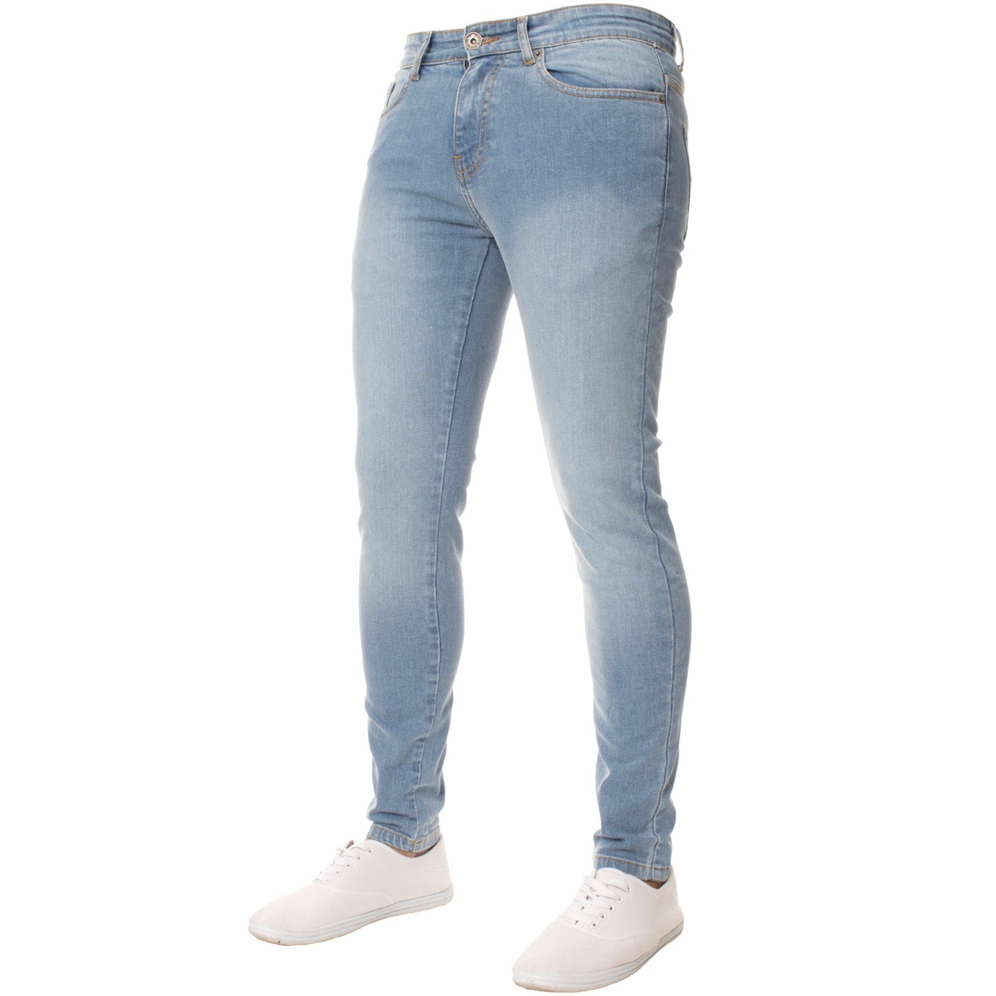 Enzo Mens Skinny Jeans Slim Fit Super Stretch Flex Denim Trouser Pants All Waist