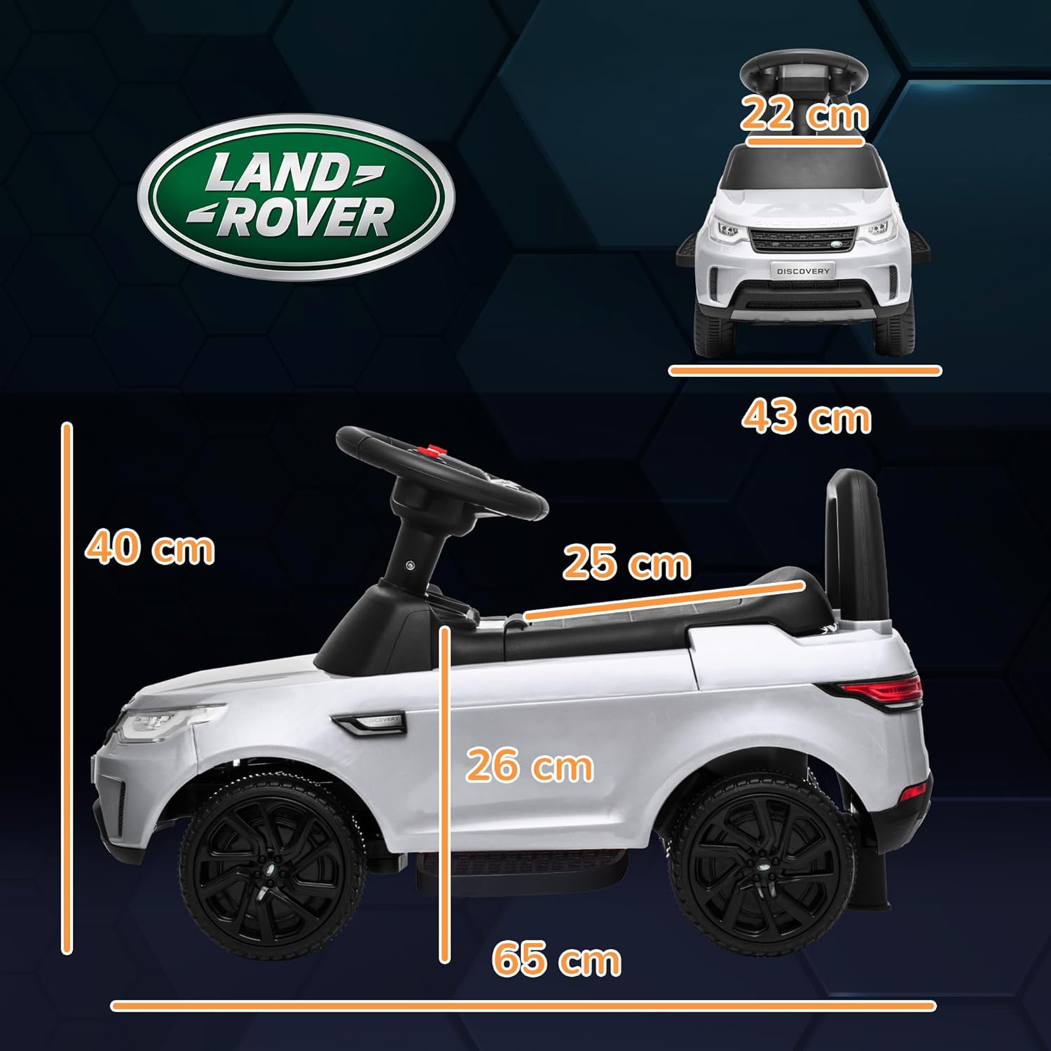 Land Rover Licensed 6V Kids Electric Ride on Car, 2 in 1 Sliding Car Battery Powered Car with Headlights Music Horn, for 18-60 Months