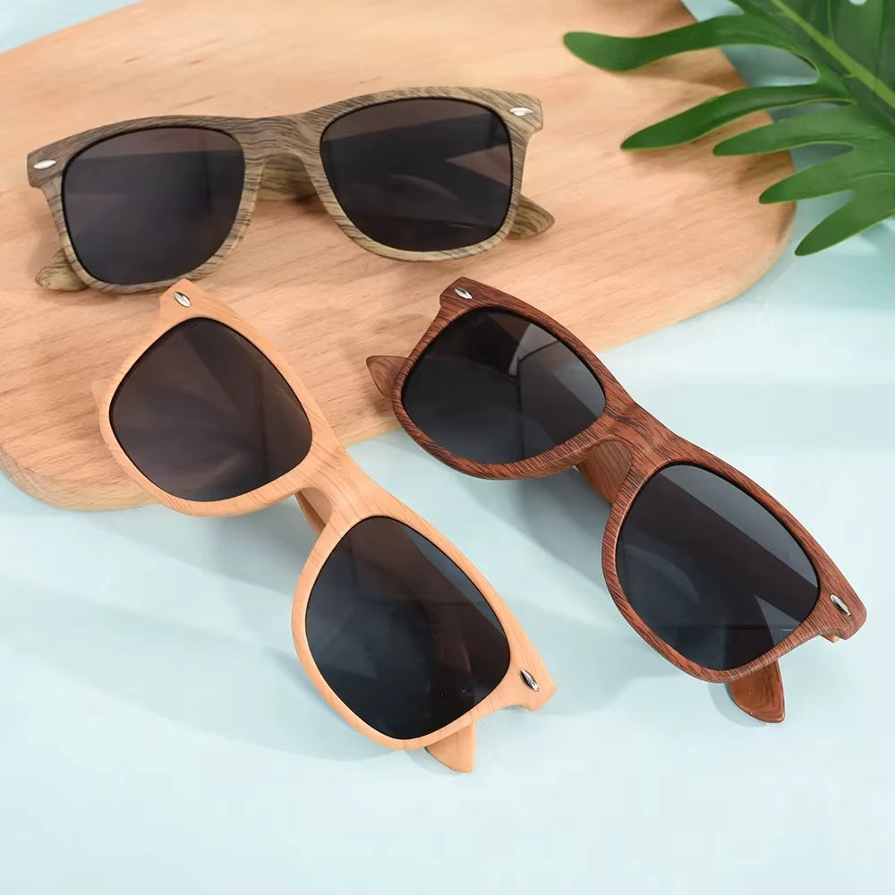 Plastics Wood Bamboo Sunglasses Men Women Classic Fashion UV400 Vintage Driving Sun Glasses Black Fishing Eyewear