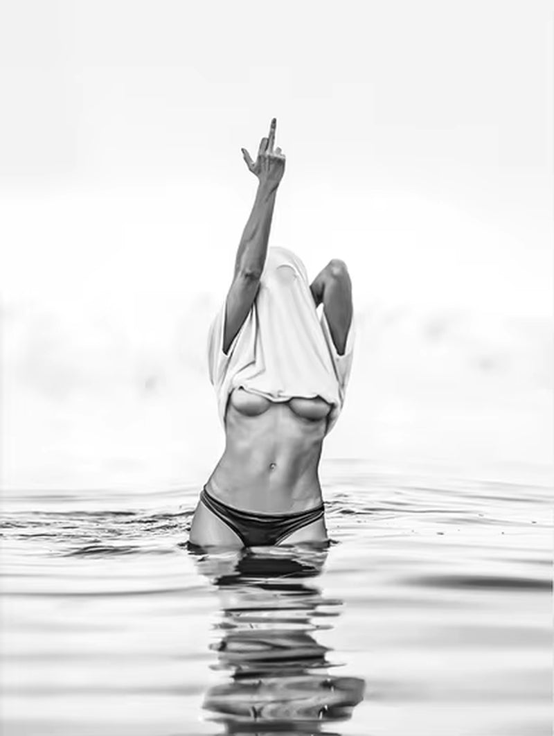  Sexy Bikini Woman Poster Prints for Living Room Home Decor Nordic Feminist Middle Finger Girl Canvas Painting Wall Art Cuadros