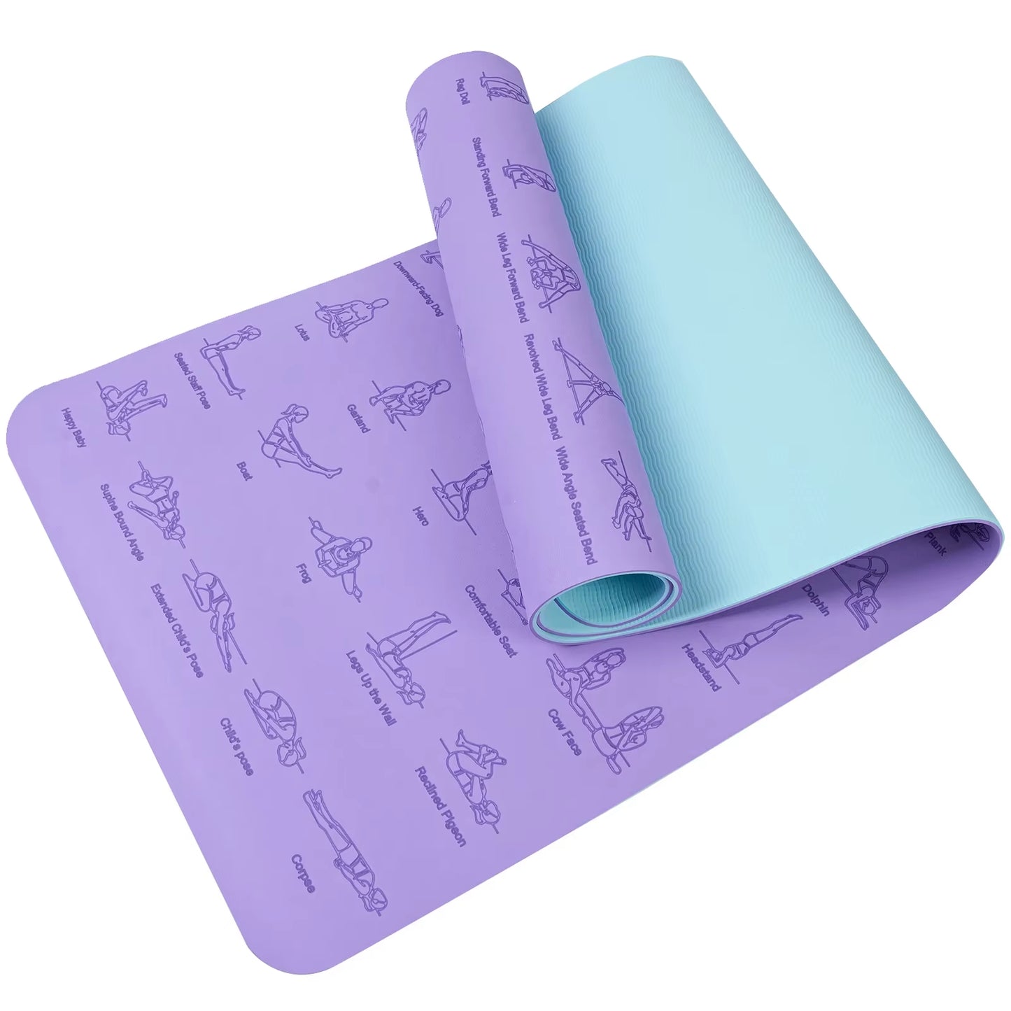 Eco-Friendly TPE Non-Slip Yoga Mat – 6mm Thick, 183cm x 57cm, for Yoga, Pilates, Fitness & More