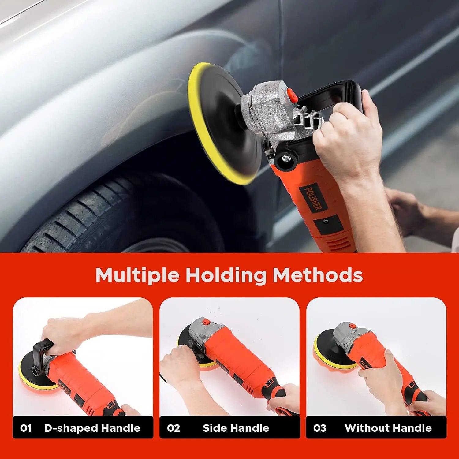 7" Polisher Buffer Cordless Car Furniture Polishing Machines Electric Polisher - DynamicDrop Hub