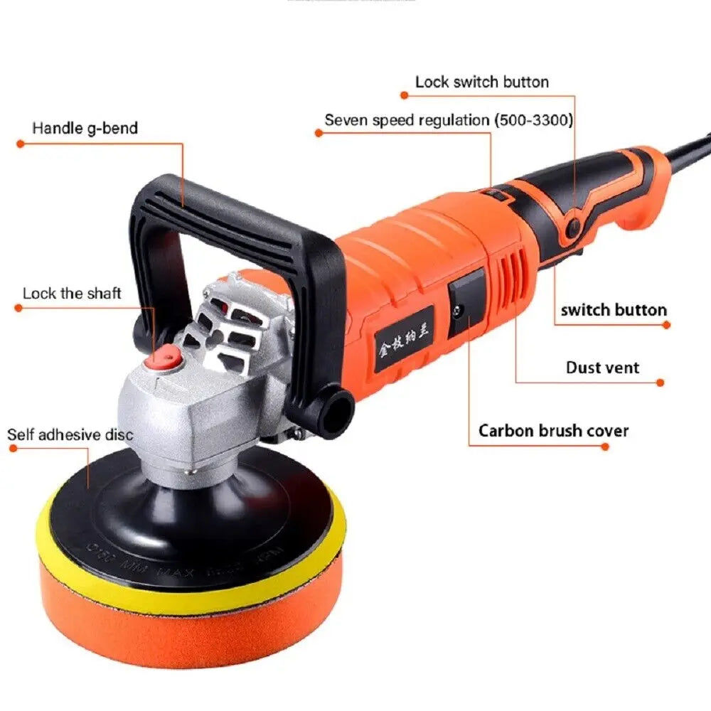 7" Polisher Buffer Cordless Car Furniture Polishing Machines Electric Polisher - DynamicDrop Hub