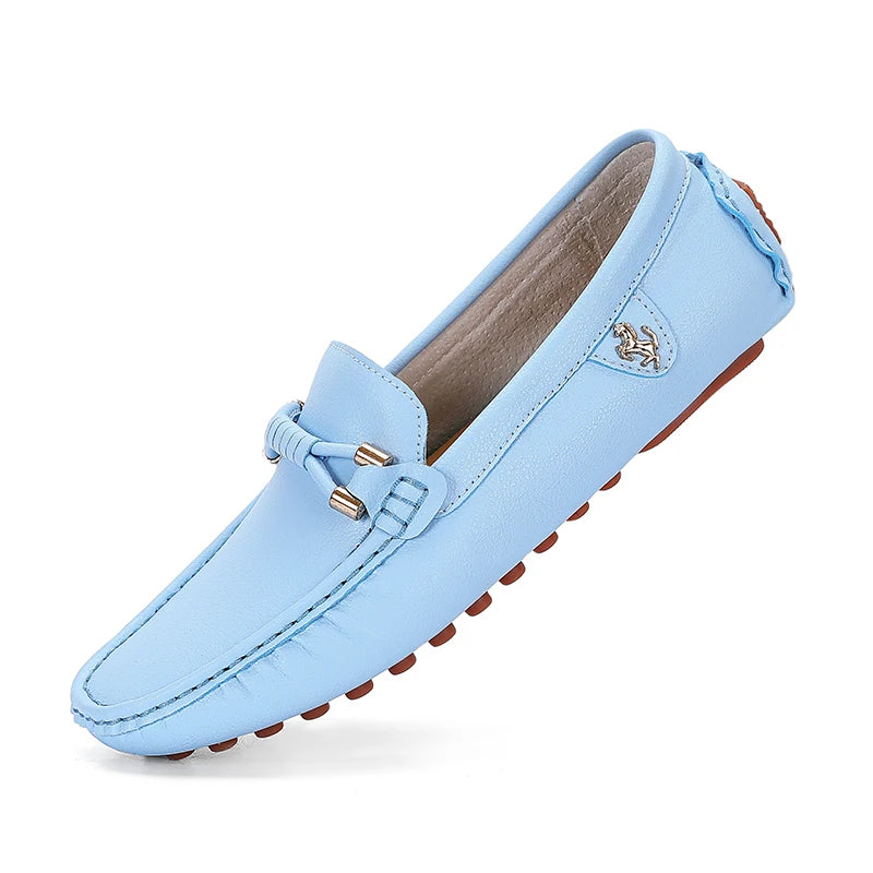 Summer Men’s Leather Slip-On Shoes – 2024 Classic Outdoor Comfort