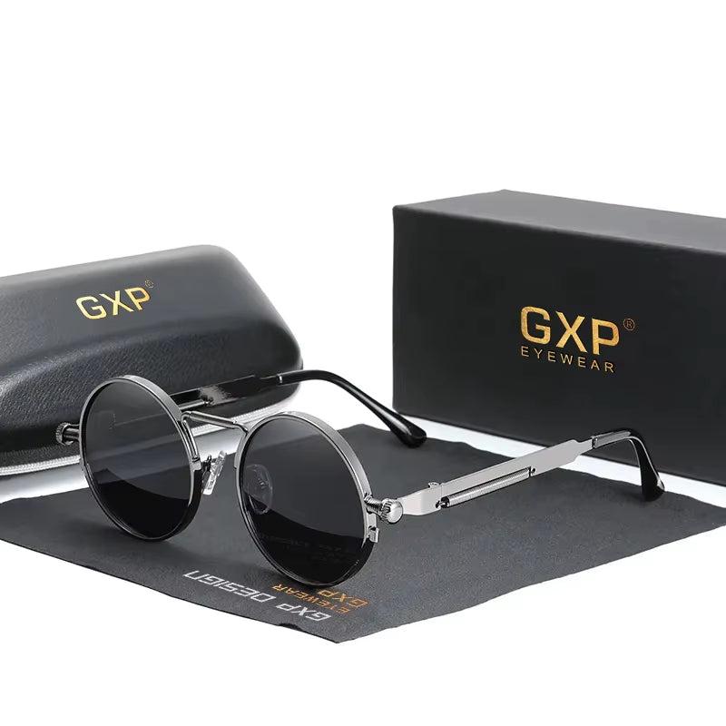 GXP Gothic Steampunk Polarized Sunglasses – High-Quality UV400 Round Metal Frame Eyewear for Men & Women