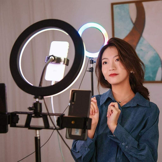 30Cm LED Ring Light 1.6M Tripod Stand Phone Holder Tiktok Youtube Selfie