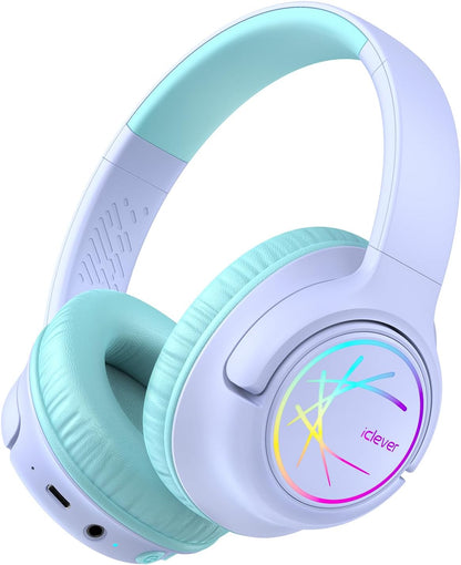 iClever Kids Wireless Headphones with LED Lights – Safe, Fun, and Built for Kids