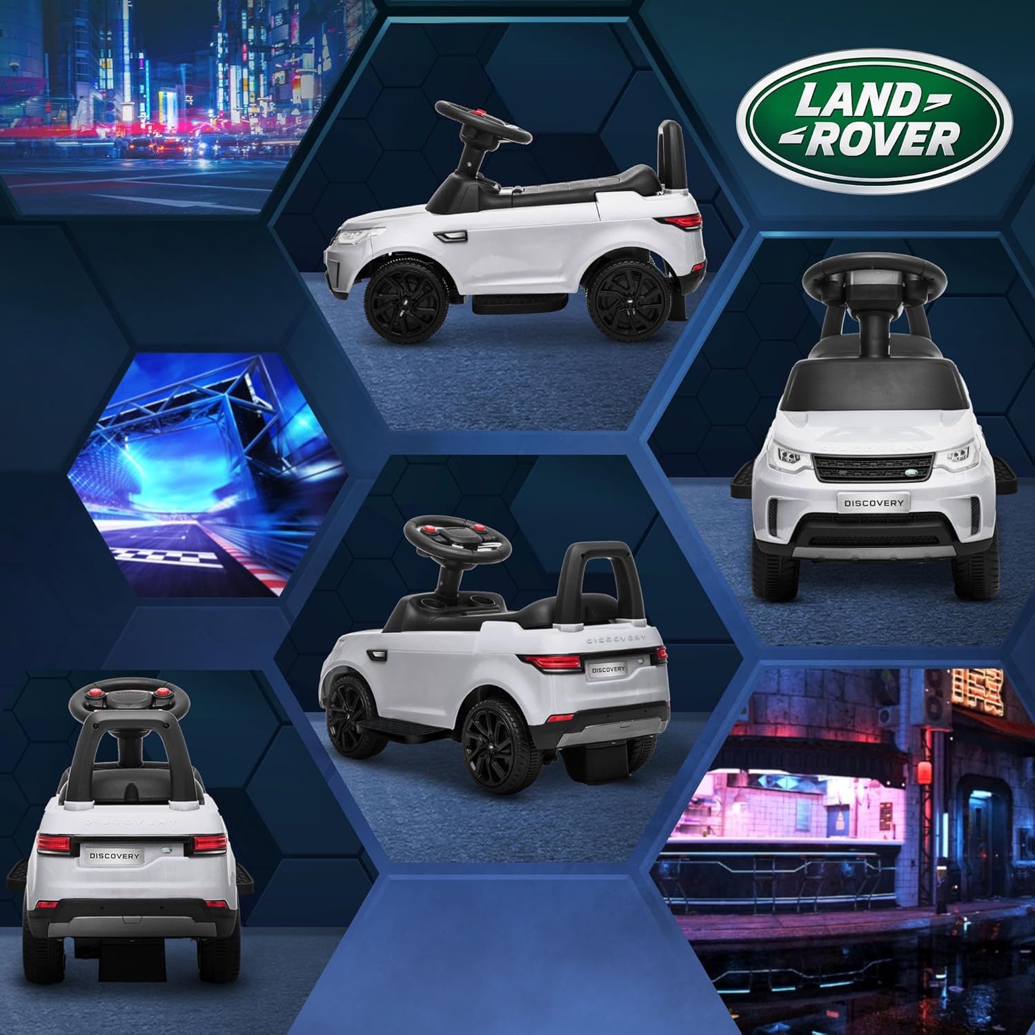 Land Rover Licensed 6V Kids Electric Ride on Car, 2 in 1 Sliding Car Battery Powered Car with Headlights Music Horn, for 18-60 Months