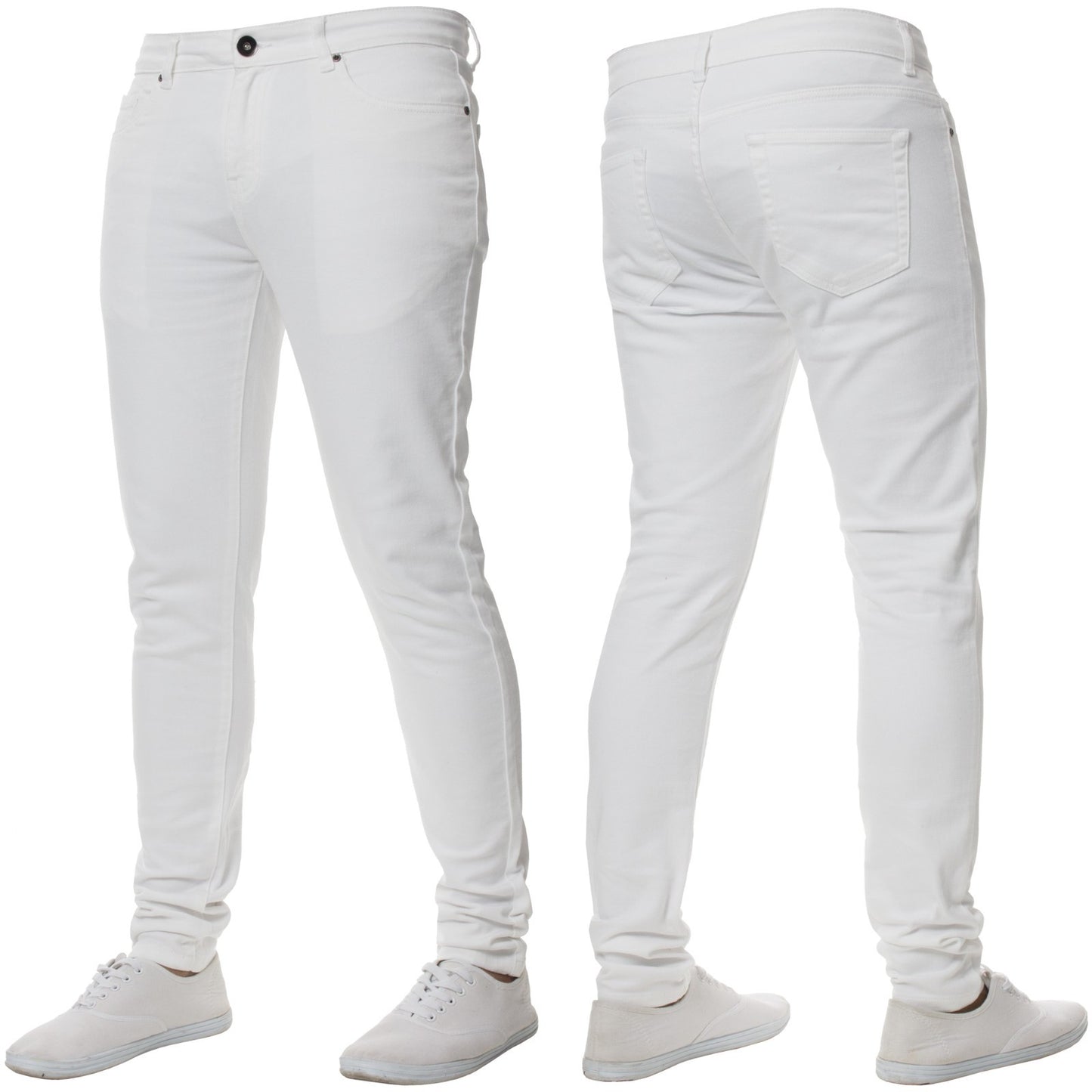 Enzo Mens Skinny Jeans Slim Fit Super Stretch Flex Denim Trouser Pants All Waist