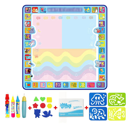 Coolplay Magic Water Drawing Mat Coloring Doodle Mat with Magic Pens Montessori Toys Painting Board Educational Toys for Kids