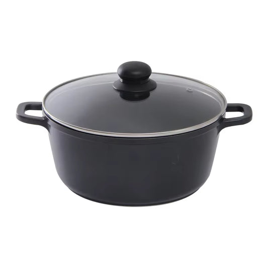 Japanese-Style Aluminum Non-Stick Multi-Function Soup Pot with Glass Lid (20cm/22cm/24cm)