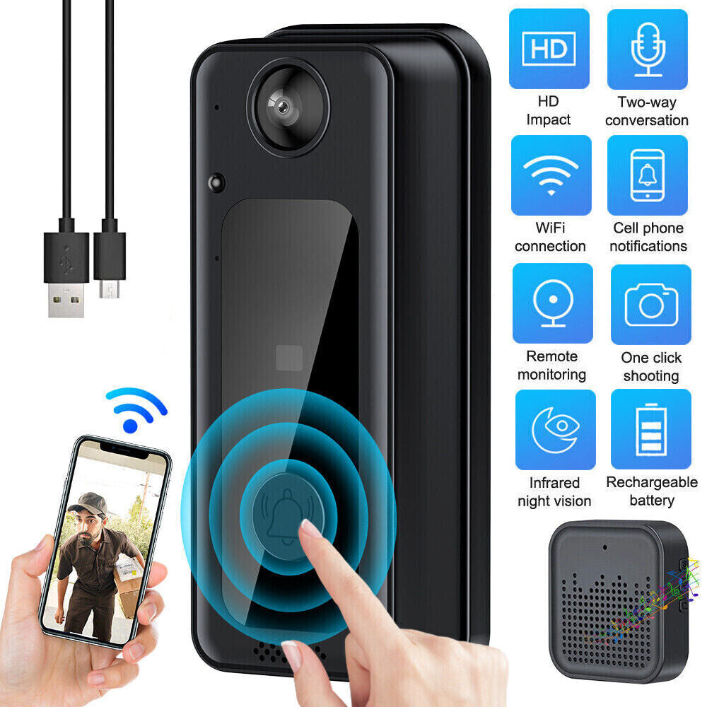  Wireless WiFi Smart Video Doorbell Security Camera with Intercom