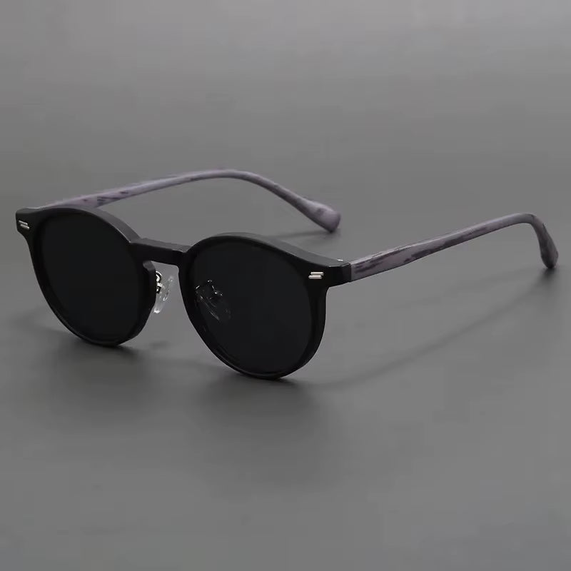 Oulylan Frosted Imitation Wood Frame Circle Sunglasses Women Men Vintage Sun Glasses Retro Style Eyewear UV400 Shades