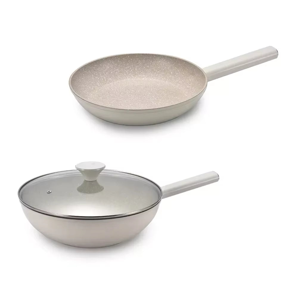 Granite Nonstick Cookware Set | White Kitchenware for Restaurants & Homes