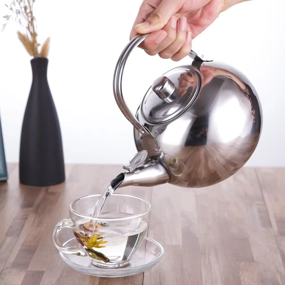 Stainless Steel Water Kettle with Infuser Filter – Tea & Coffee Kettle with Anti-Scald Handle