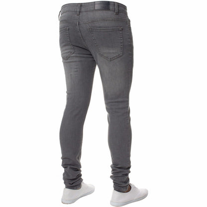 Enzo Mens Skinny Jeans Slim Fit Super Stretch Flex Denim Trouser Pants All Waist