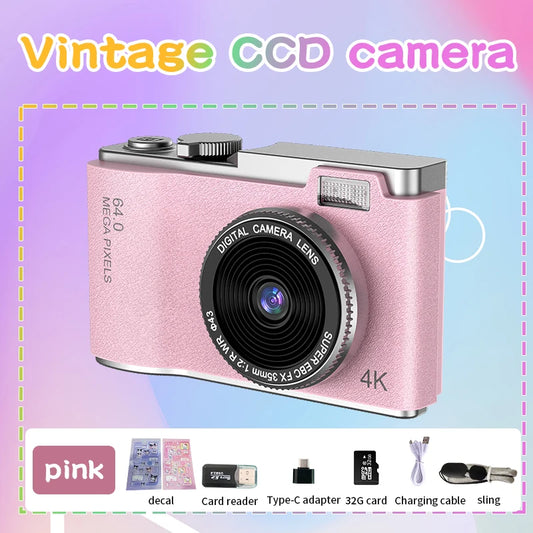 4K 64MP Digital Camera - Photography Camera, Video Camcorder for Kids, Adults & Beginners