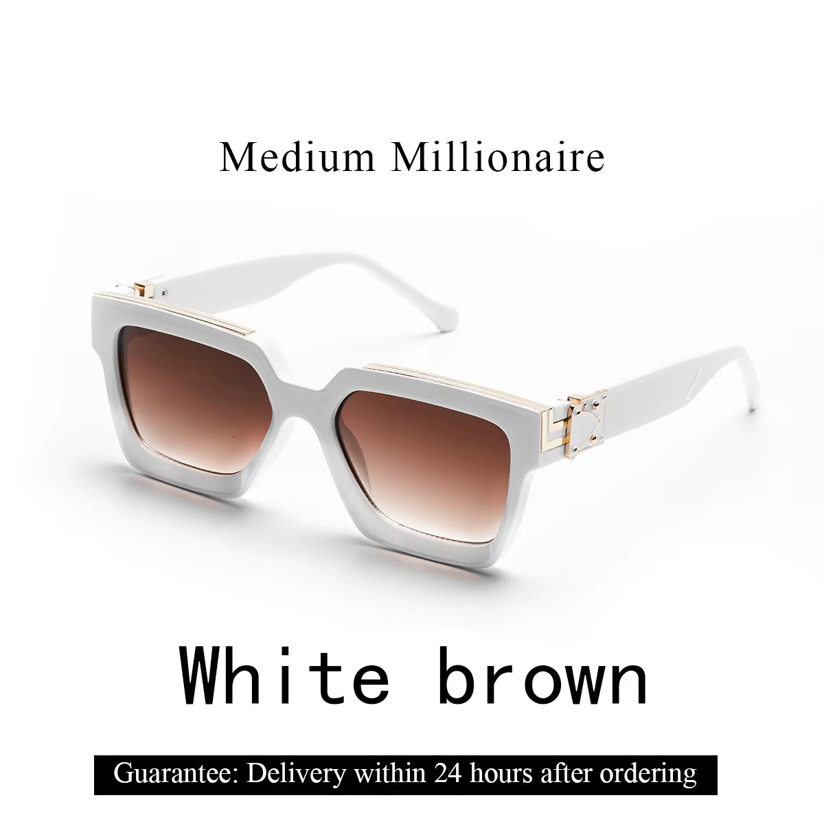 Ruiao Retro Black Millionaire Shades Luxury Sunglasses 2024 Designer Square Sunglasses for Men and Women