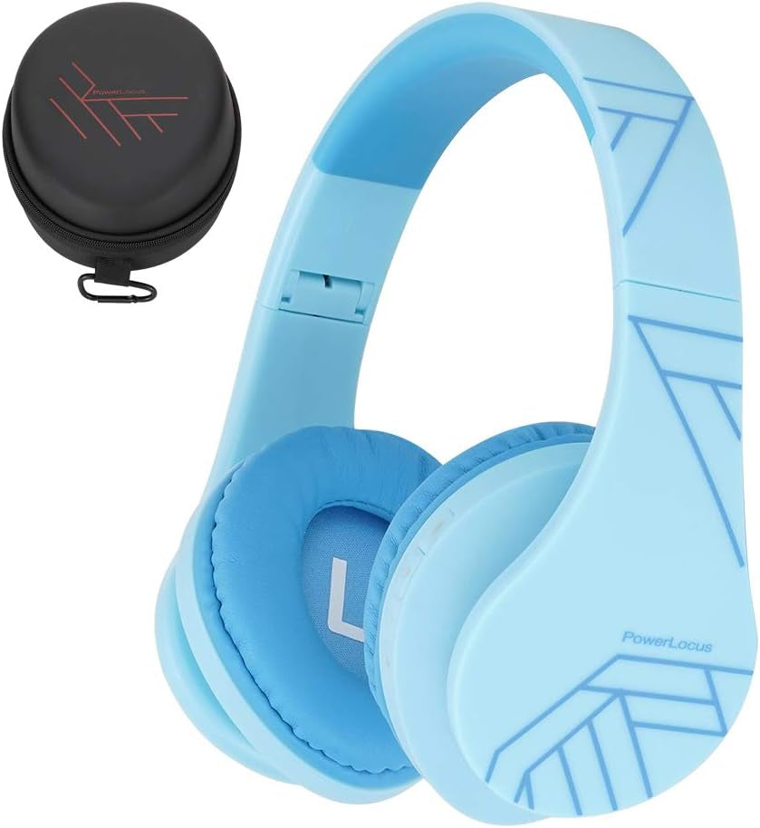 Kids Headphones, P2 Bluetooth Headphones for Kids with Volume Limit 85DB, Kids Wireless Headphones over Ear with Microphone, Foldable, Carry Case, Micro SD/TF for Iphone/Ipad/Laptop/Pc/Tv