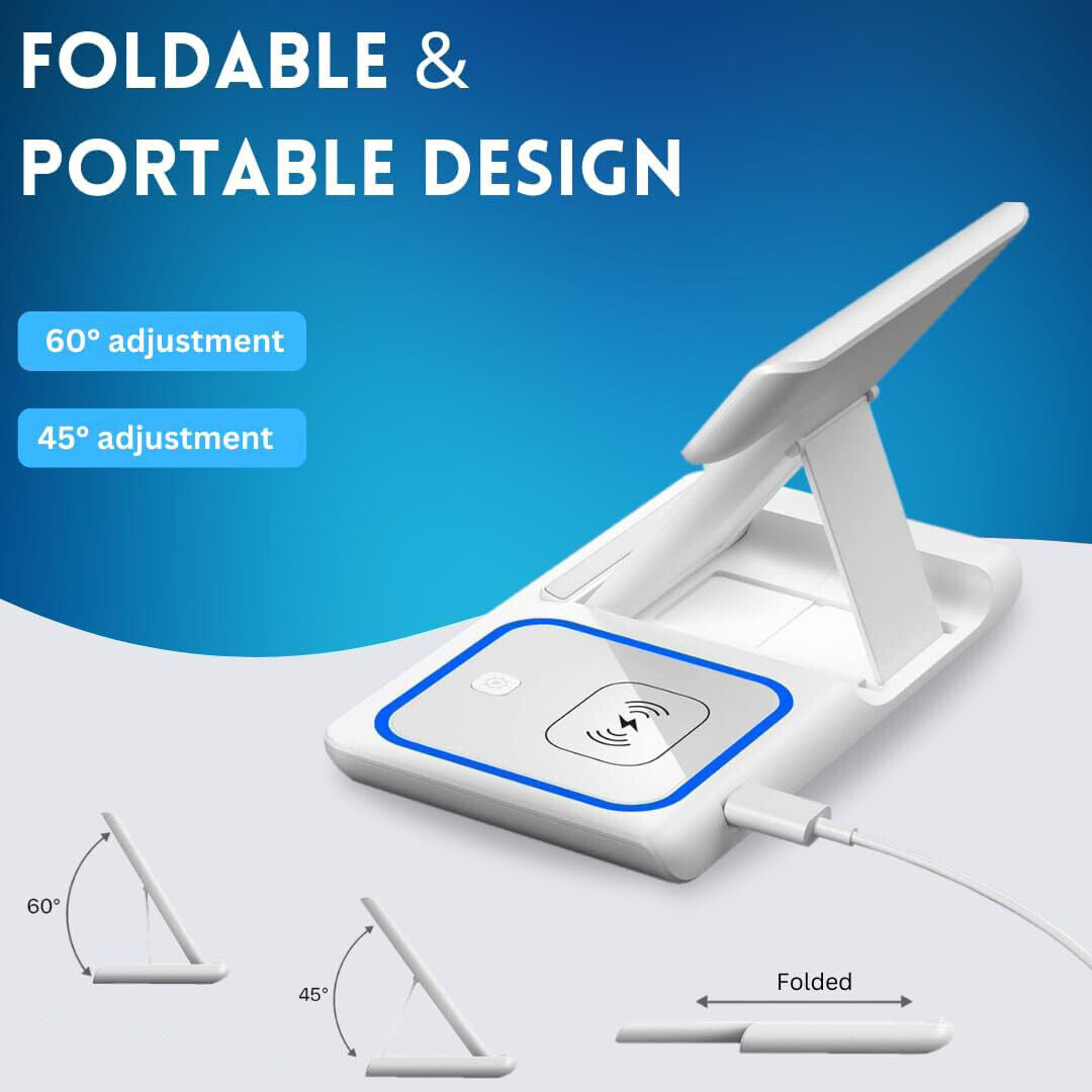 3-in-1 Fast Wireless Charging Station | Foldable Charger Dock for iPhone 16/15/14, Apple Watch & AirPods