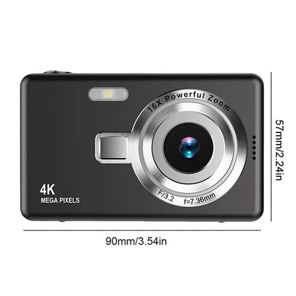 FHD 1080P Digital Camera, 50MP, 2.4” LCD Screen, 16X Zoom, Anti-Shake - Compact & Portable