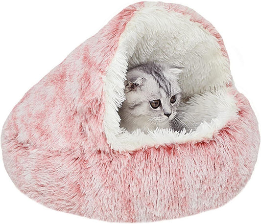 Cozy Igloo Pet Bed – Washable Fleece Pyramid House for Cats and Dogs, Non-Slip Base