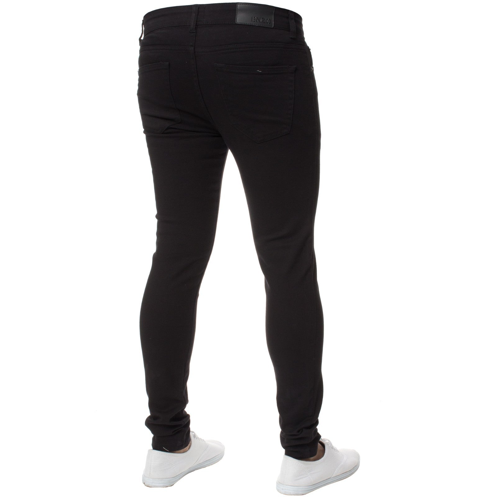 Enzo Mens Skinny Jeans Slim Fit Super Stretch Flex Denim Trouser Pants All Waist