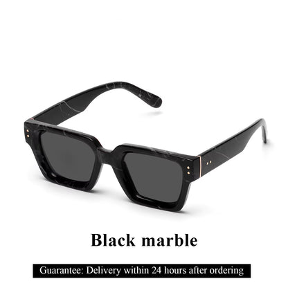 Ruiao Retro Black Millionaire Shades Luxury Sunglasses 2024 Designer Square Sunglasses for Men and Women