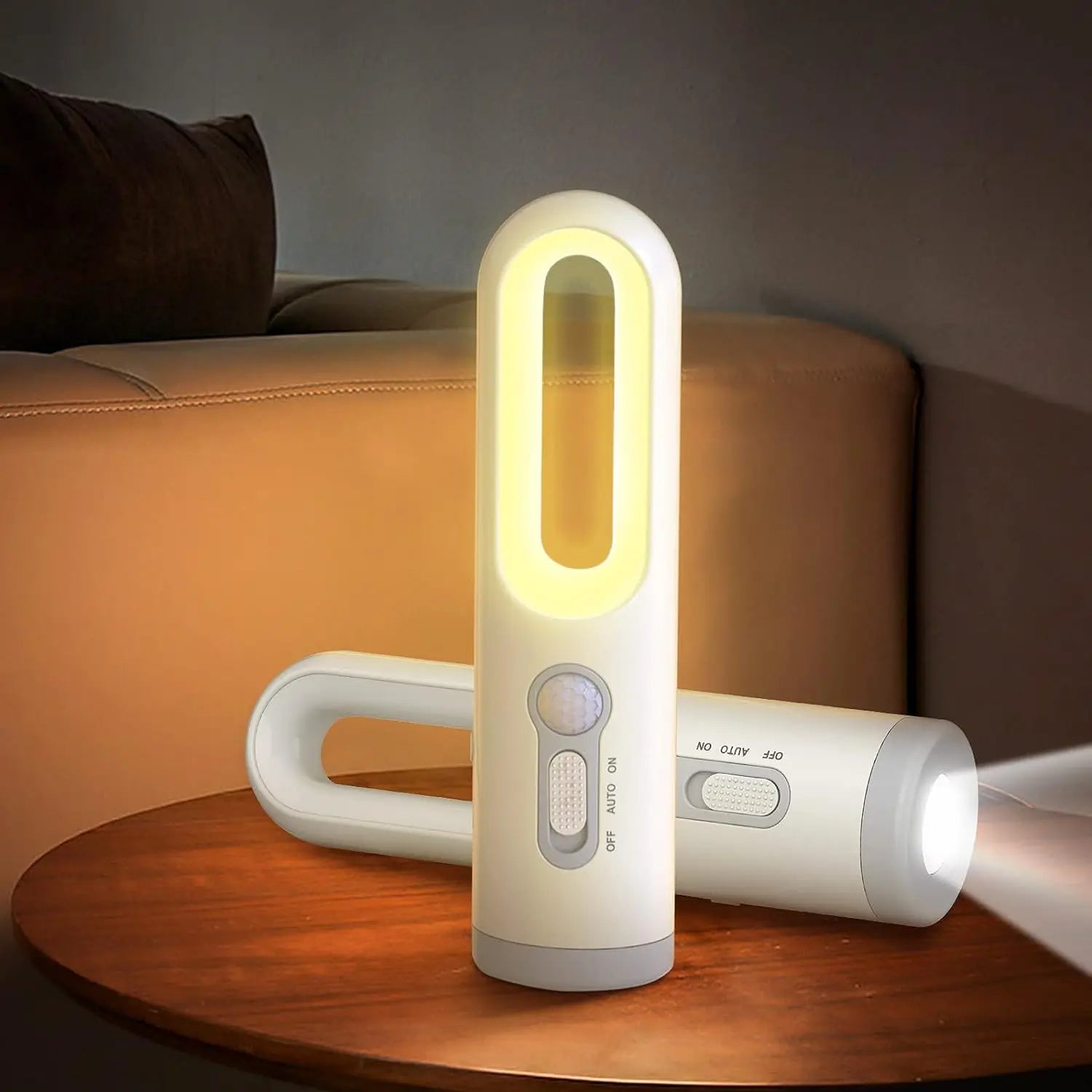 LED Motion Sensor Night Light 2 in 1 Portable Flashlight with Dusk to Dawn Sensor for Bedroom, Bathroom, Reading, Camping