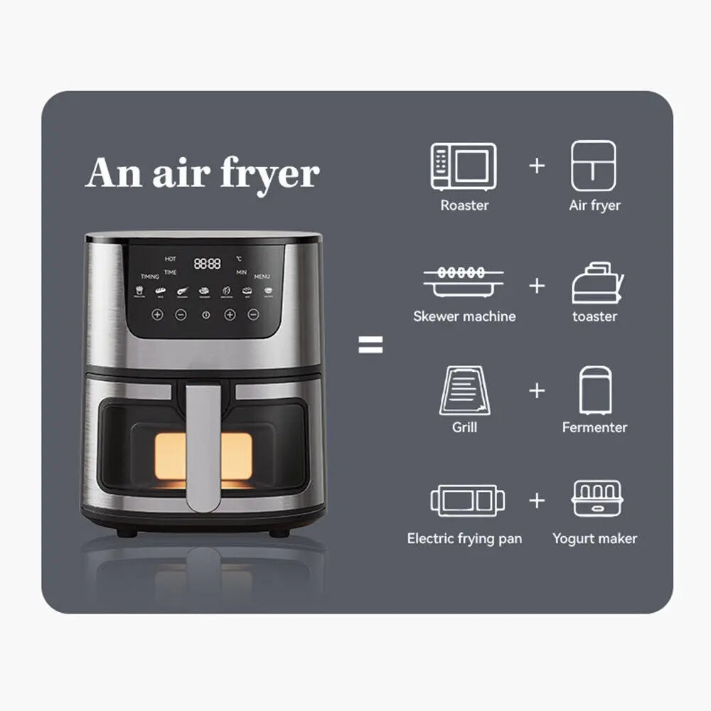 9L Air Fryer Digital Kitchen Oven Oil Free Low Fat Healthy Frying Cooker 1800W - DynamicDrop Hub