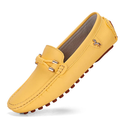 Summer Men’s Leather Slip-On Shoes – 2024 Classic Outdoor Comfort