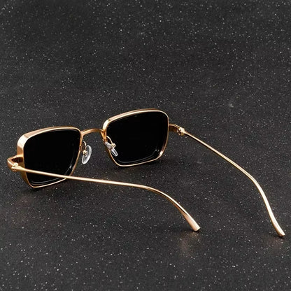 Square Metal Steampunk Sunglasses - Stylish Retro UV400 Shades