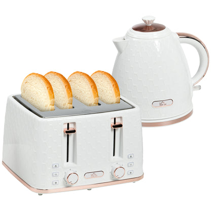 1.7L 3000W Fast Boil Kettle and Toaster Set with Auto Shut Off