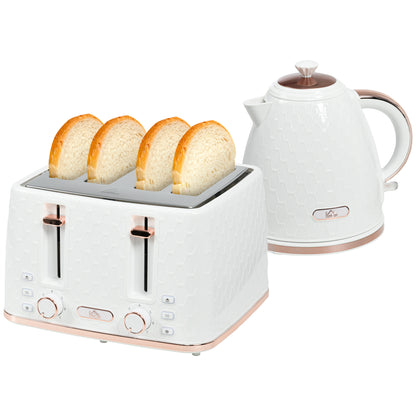 1.7L 3000W Fast Boil Kettle and Toaster Set with Auto Shut Off