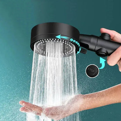 Adjustable High Pressure Shower One-Key Stop Water Massage Shower Head Water Saving - DynamicDrop Hub