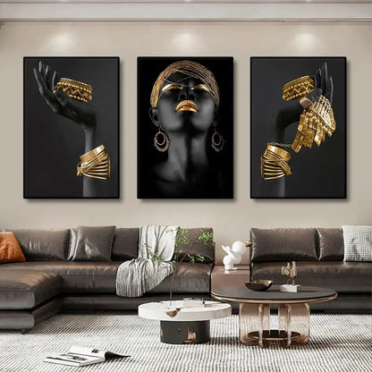 African Women Wall Canvas Prints - 3 Pieces - DynamicDrop Hub