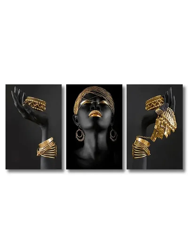 African Women Wall Canvas Prints - 3 Pieces - DynamicDrop Hub