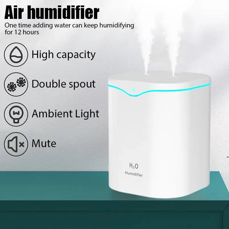 Air Humidifier Double Spray Port Essential Oil Aromatherapy Humificator - DynamicDrop Hub