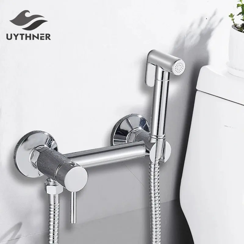 Chrome/Antique Bronze Bidet Shower Faucets Brass Hygienic Shower Spray Airbrush Tap Hot & Cold Mixer Toilet Spray Bidet Shower - DynamicDrop Hub