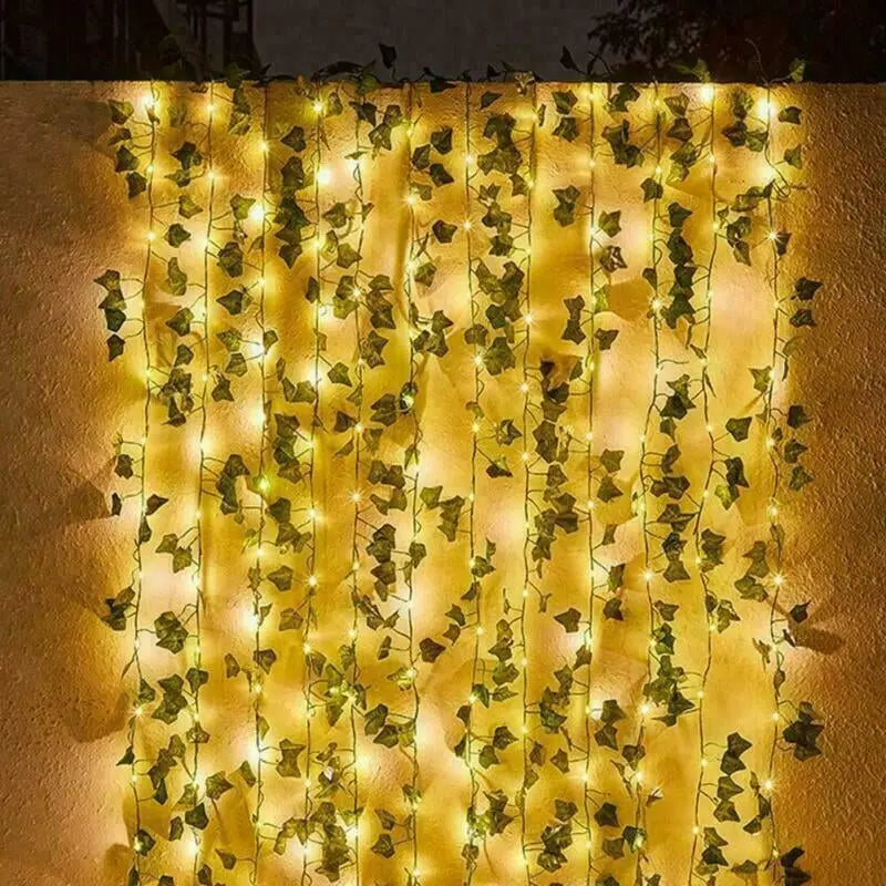 Artificial Ivy-Garland Fake Greenery-Plant with LED Lights Vine Ivy Leaf Hanging - DynamicDrop Hub